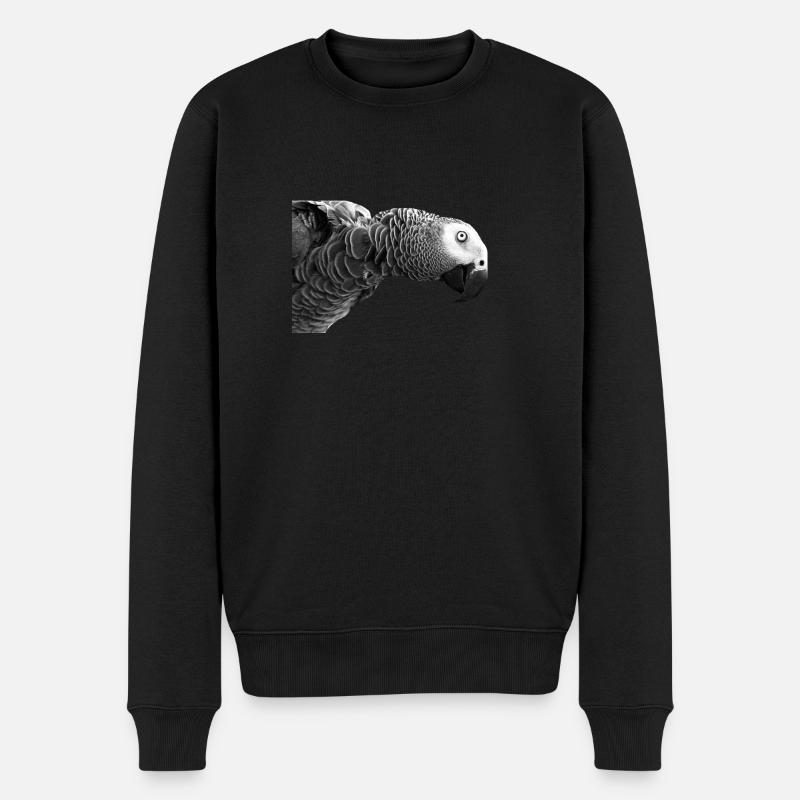 papagei - Männer Premium Bio Pullover - Schwarz