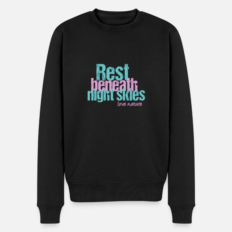 Tranquillité sous le ciel nocturne - Pull Premium bio Homme - noir