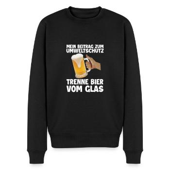 JGA Bier Biermarke Beer Fusion Bauch Spruch Lustig - Männer Premium Bio Pullover - Schwarz - Vorne - Nico (187cm)