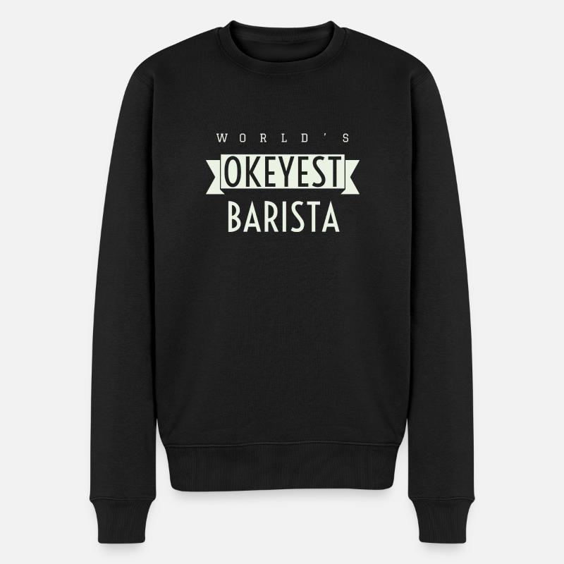 Der beste Barista der Welt - Männer Premium Bio Pullover - Schwarz