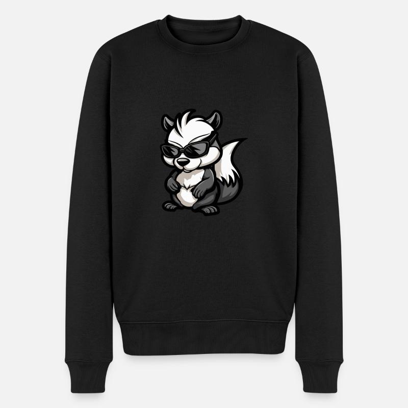 Stinktier Cool Tier - Männer Premium Bio Pullover - Schwarz