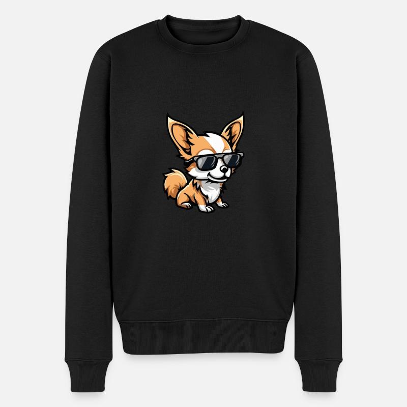 Chihuahua Hunde Cool Tier - Männer Premium Bio Pullover - Schwarz