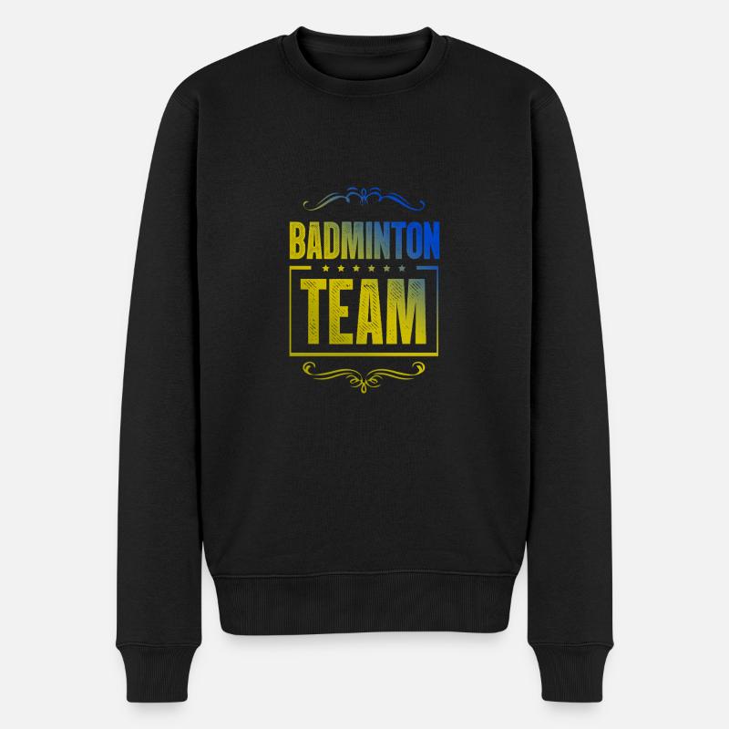 Badminton Crew - Männer Premium Bio Pullover - Schwarz