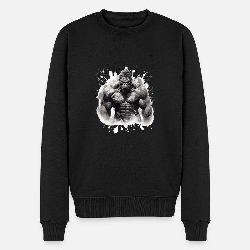 Musculation Gorilla - Pull Premium bio Homme - noir