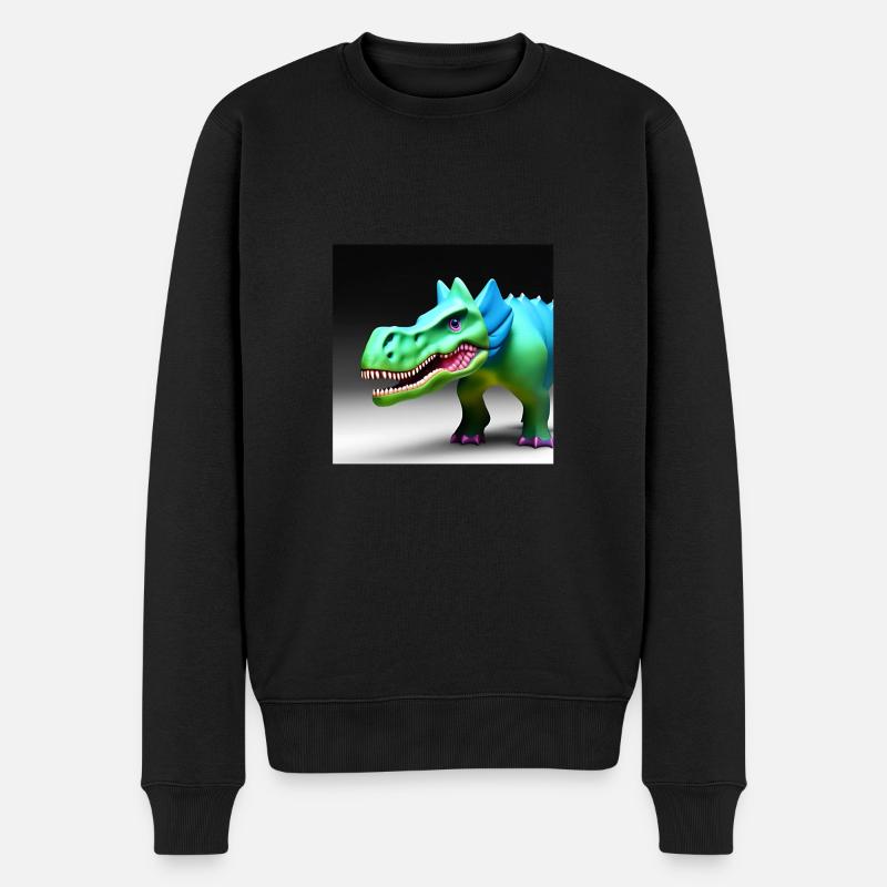 Dinosaurier - Männer Premium Bio Pullover - Schwarz