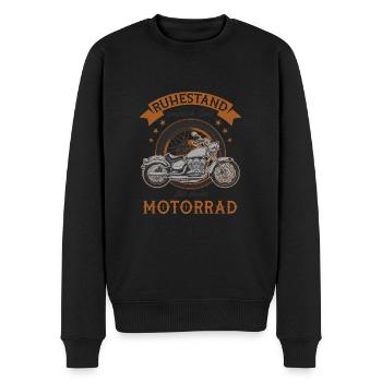 Rente Motorrad Rentner Spruch Vintage - Männer Premium Bio Pullover - Schwarz - Vorne - Nico (187cm)