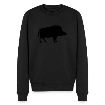 wildschwein - Männer Premium Bio Pullover - Schwarz - Vorne - Nico (187cm)