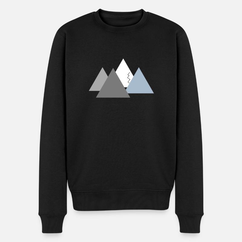 Bergpanorama, Bergwelten, Berge - Männer Premium Bio Pullover - Schwarz