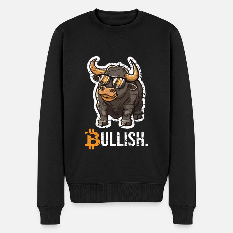 Taureau Bitcoin - Pull Premium bio Homme - noir