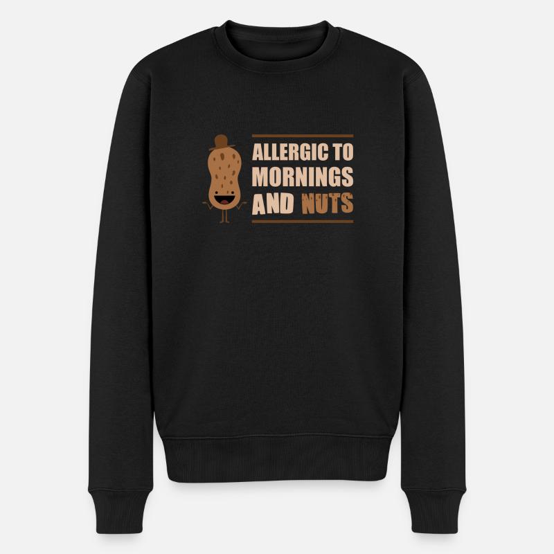 Allergie Nussallergie Allergy Awareness Geschenk - Männer Premium Bio Pullover - Schwarz
