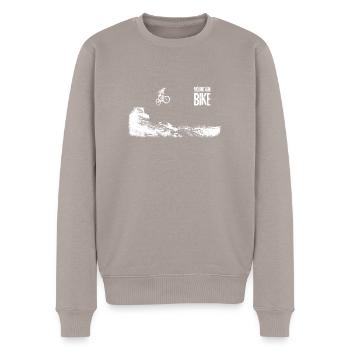Mountainbike - Männer Premium Bio Pullover - Taupe - Vorne - Nico (187cm)