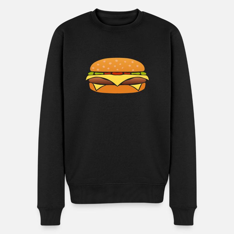 burger burger sandwish hot dog - Männer Premium Bio Pullover - Schwarz