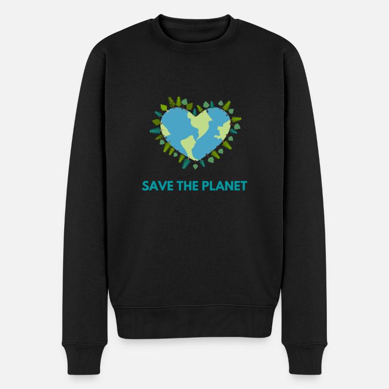 Save The Planet! - Männer Premium Bio Pullover - Schwarz