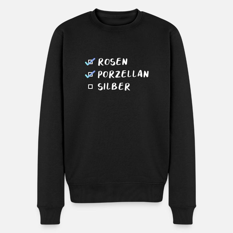 Silberne Hochzeit Jubiläum Geschenk - Männer Premium Bio Pullover - Schwarz