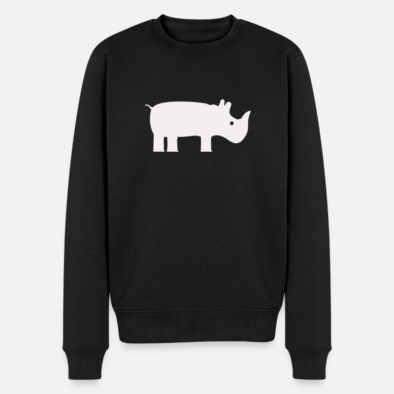 Nashorn - Männer Premium Bio Pullover - Schwarz