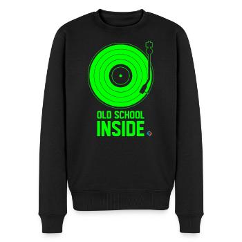 Old School Inside - Turntable Green - Pull Premium bio Homme - noir - Devant - Nico (187cm)