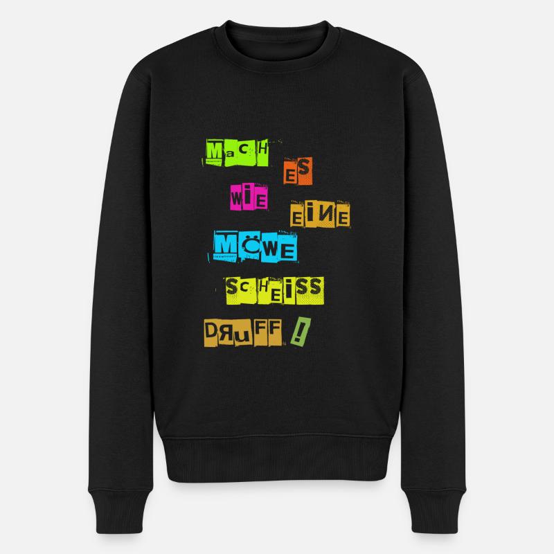 Fallo come un gabbiano, fanculo - Maglione ecologico premium da uomo - nero