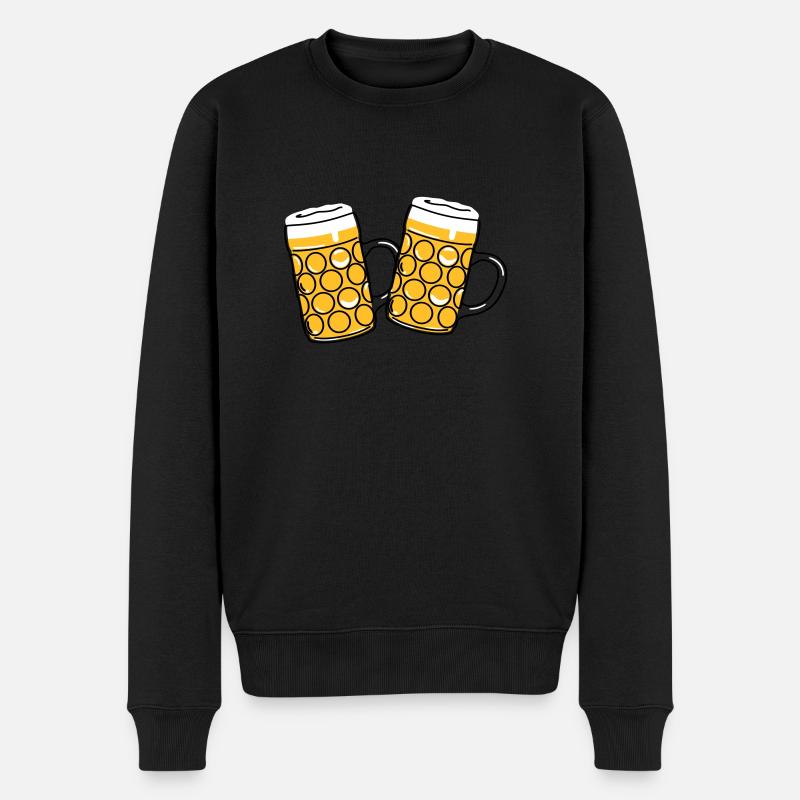 Bierkrug, Schoppen, Maß - Männer Premium Bio Pullover - Schwarz
