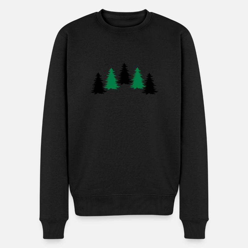 forêt d'arbres - Pull Premium bio Homme - noir