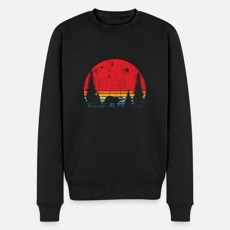 Tier im Wald Dachs - Männer Premium Bio Pullover - Schwarz