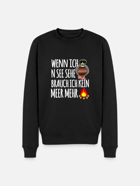 Ente am See - Männer Premium Bio Pullover - Schwarz