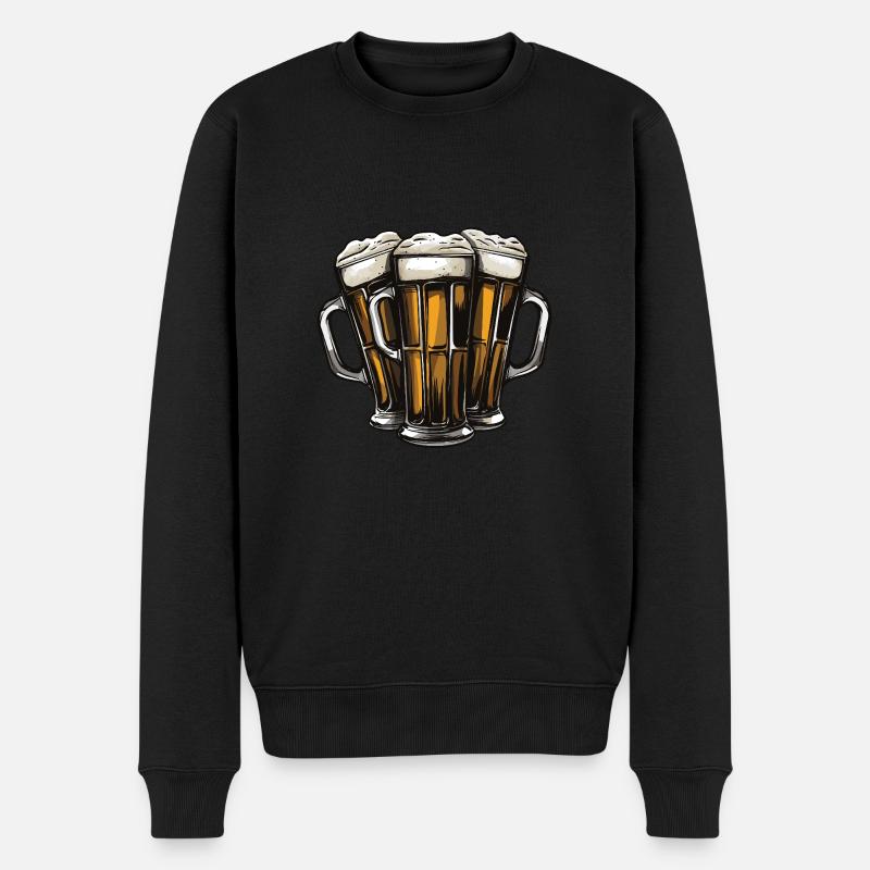 Bier Gläser - Männer Premium Bio Pullover - Schwarz