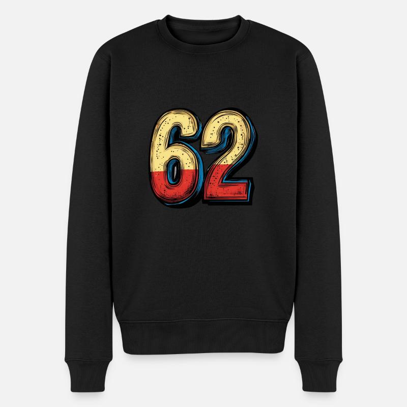 62 Number Comic - Men's Premium Organic Jumper - black