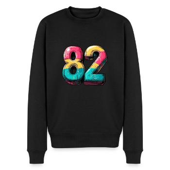 82 Number Comic - Men's Premium Organic Jumper - black - Front - Nico (187cm)