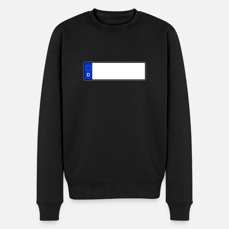 Nummernschild Blanko Kurz - Männer Premium Bio Pullover - Schwarz