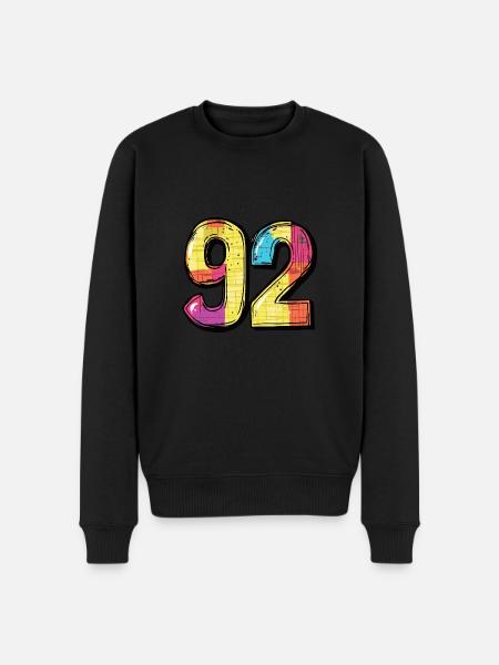 92 Number Comic - Men's Premium Organic Jumper - black