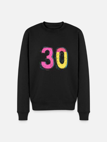 30 Zahl Comic - Männer Premium Bio Pullover - Schwarz