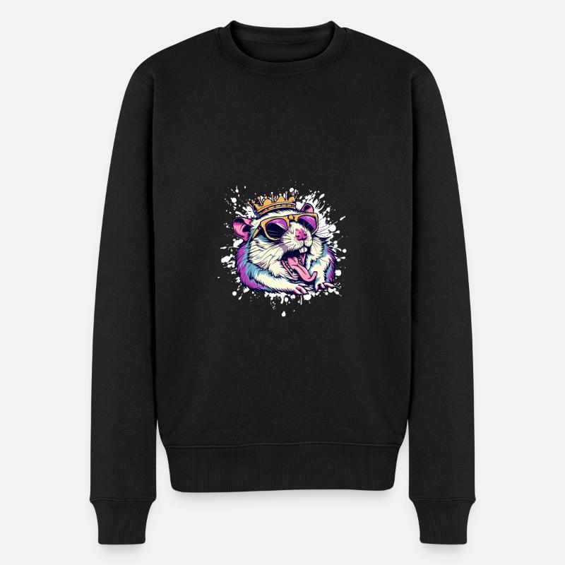 Hamster Lustig - Männer Premium Bio Pullover - Schwarz