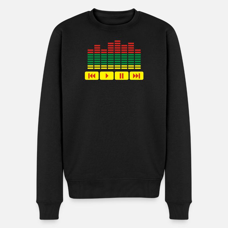 Equalizer DJ music player - Männer Premium Bio Pullover - Schwarz