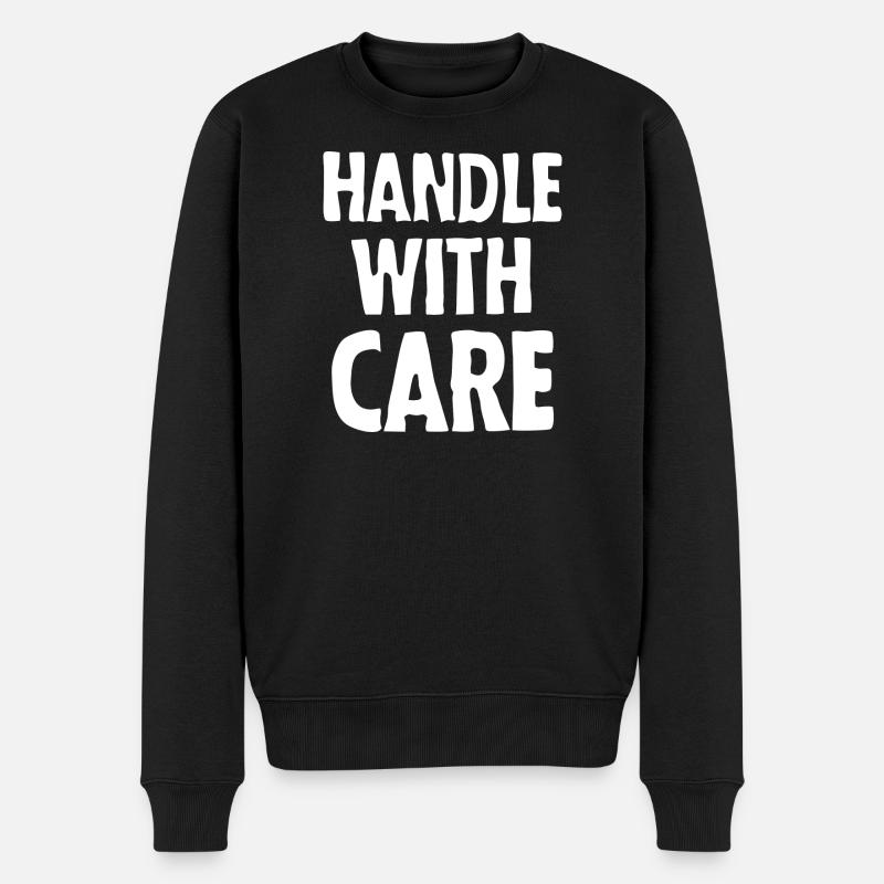Handle with care (dark) - Pull Premium bio Homme - noir