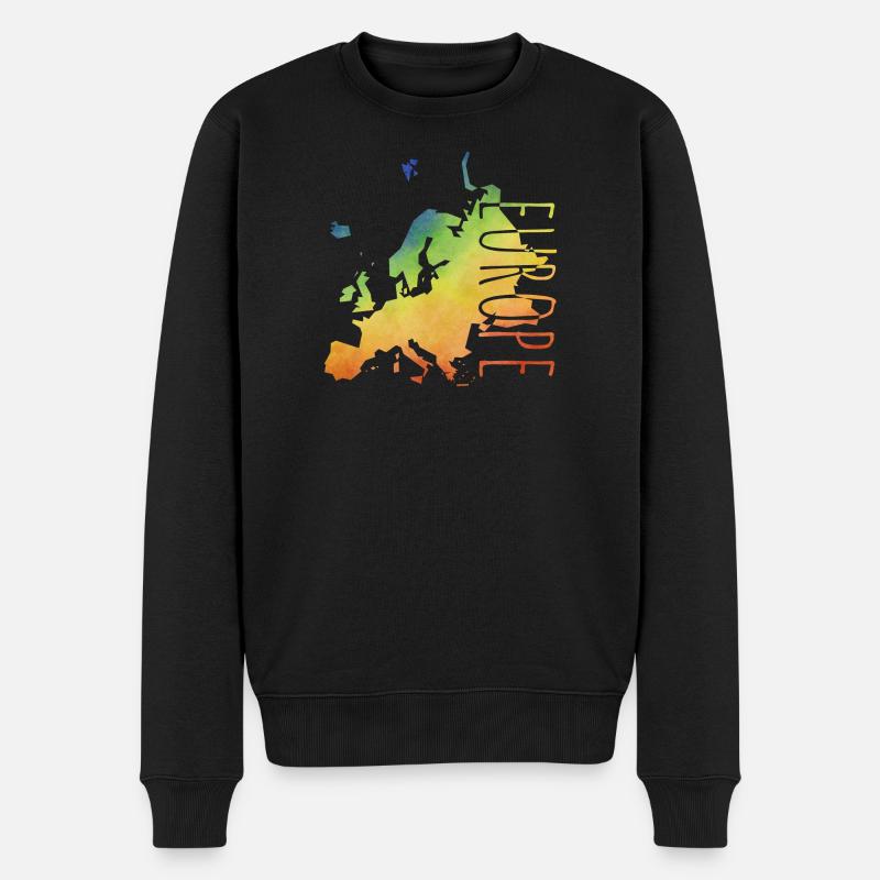 europe - Männer Premium Bio Pullover - Schwarz