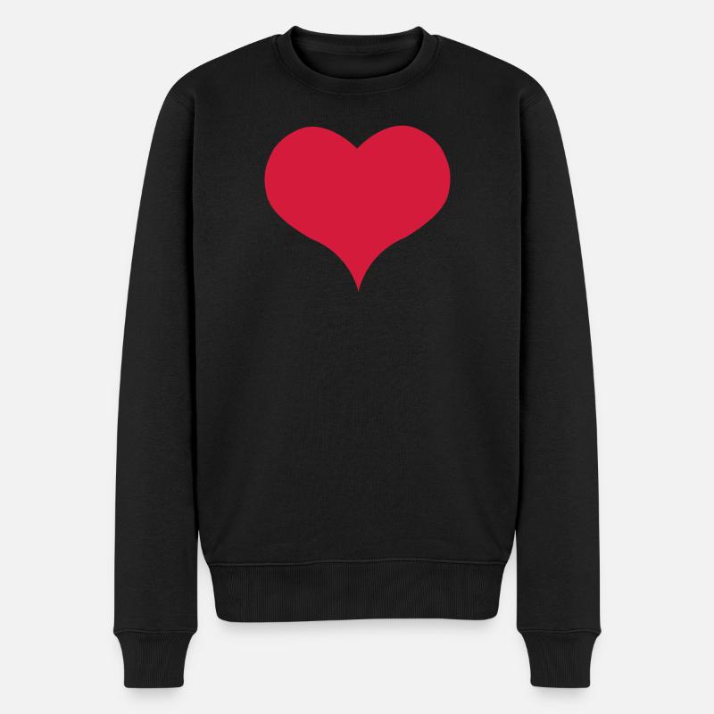 herz heart - Männer Premium Bio Pullover - Schwarz