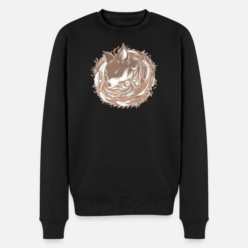 un renard au Terrier - Pull Premium bio Homme - noir