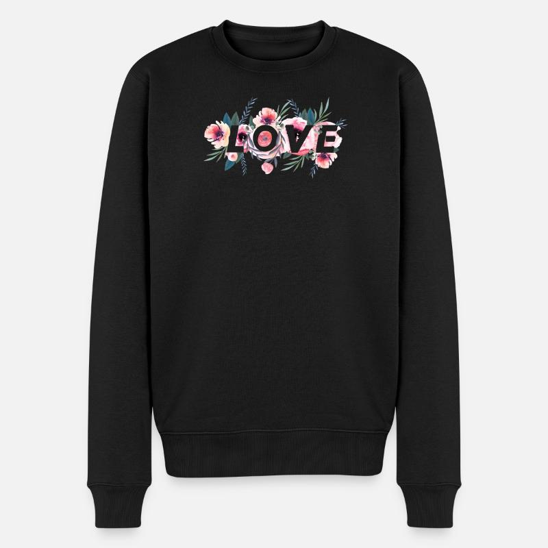 LOVE - Männer Premium Bio Pullover - Schwarz