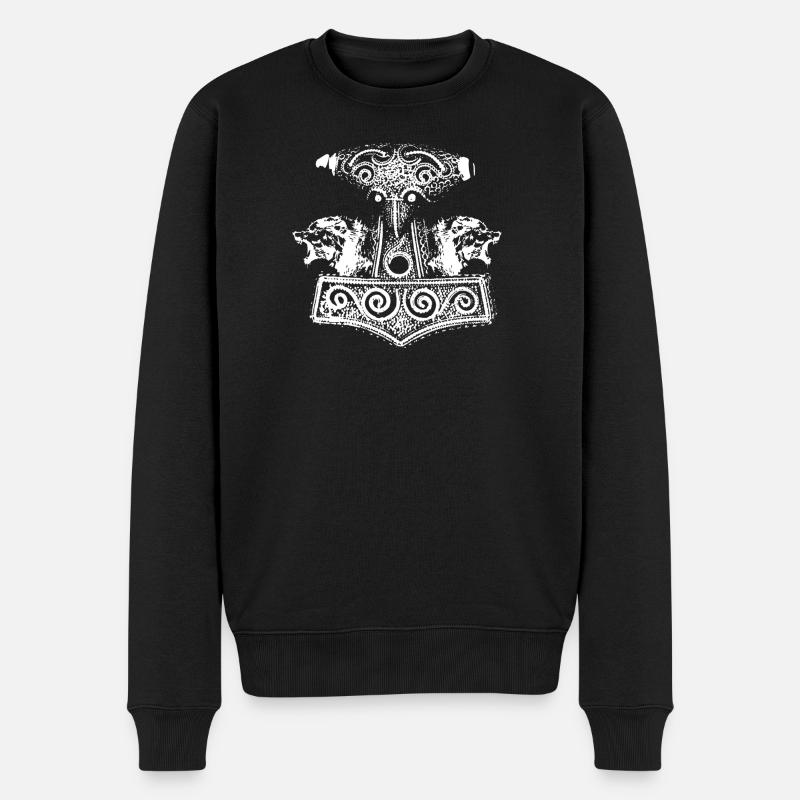 marteau-loups blanc - Pull Premium bio Homme - noir