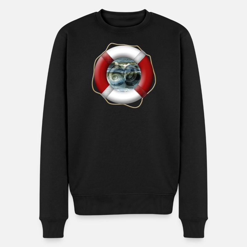 Rettungsring - 60 Jahre - Geburtstag - Männer Premium Bio Pullover - Schwarz