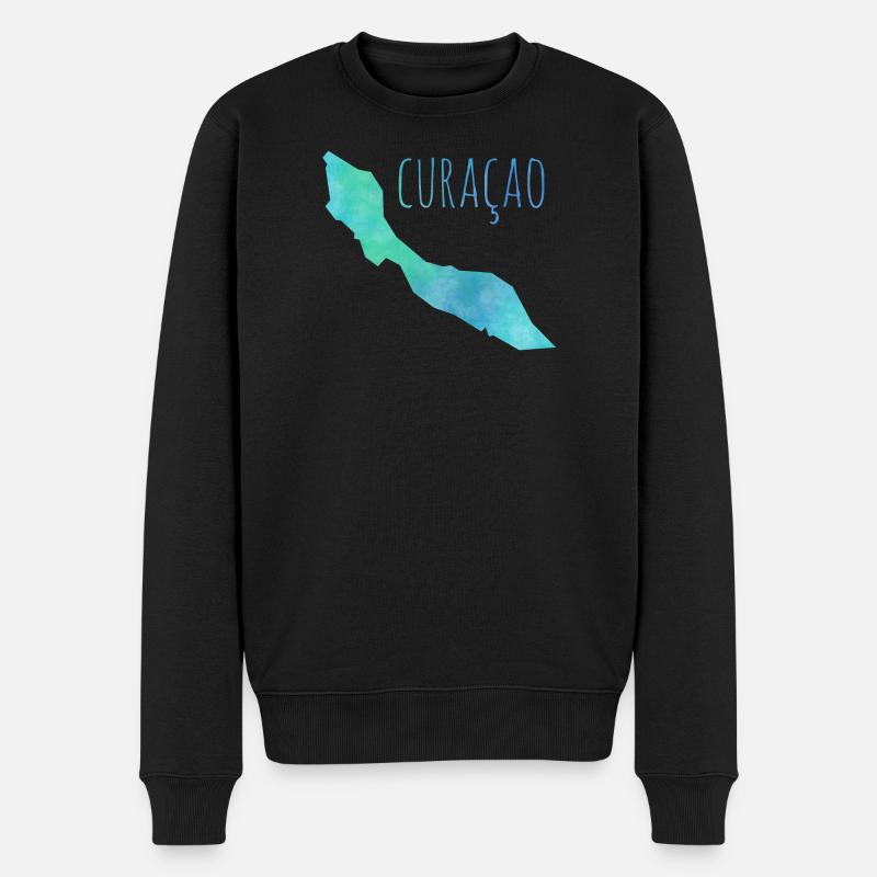 Curacao - Männer Premium Bio Pullover - Schwarz