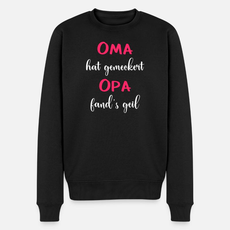 Oma & Opa pink - Männer Premium Bio Pullover - Schwarz
