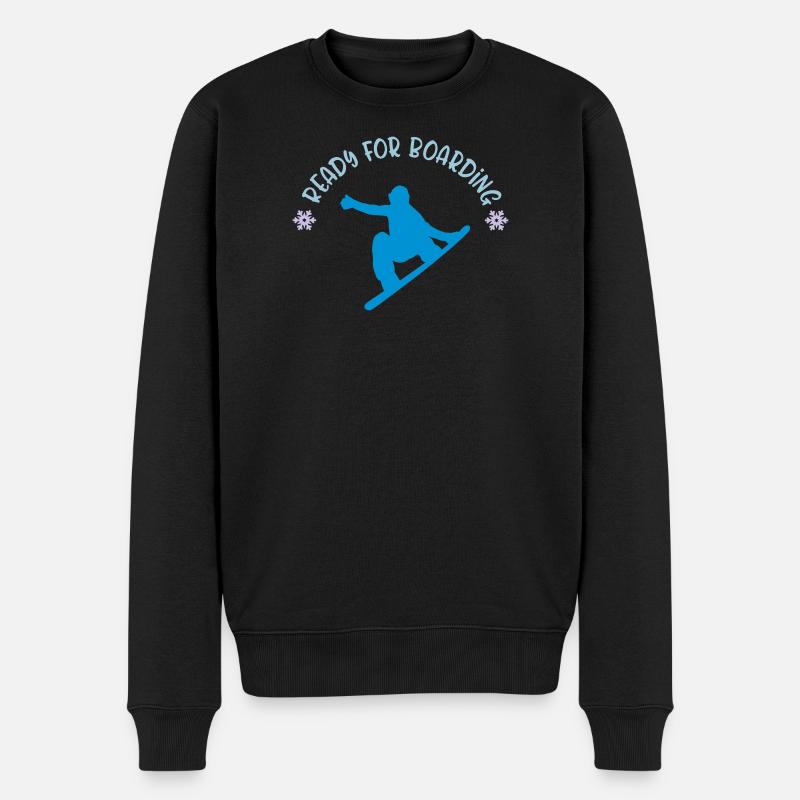 Snowboard - Männer Premium Bio Pullover - Schwarz