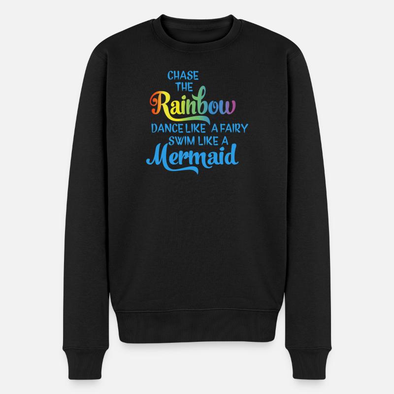 Folge dem Regenbogen - Männer Premium Bio Pullover - Schwarz