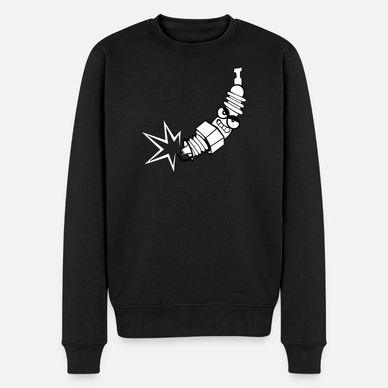 Bandes bougie d'allumage avec le visage - Pull Premium bio Homme - noir