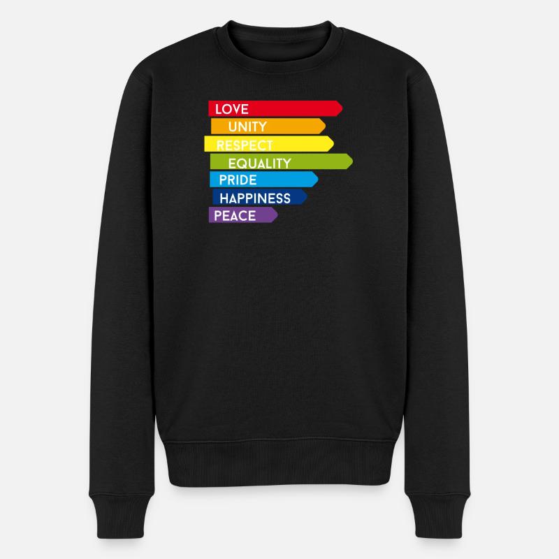 gay pride csd Regenbogen homo Parade stolz ehe lol - Männer Premium Bio Pullover - Schwarz