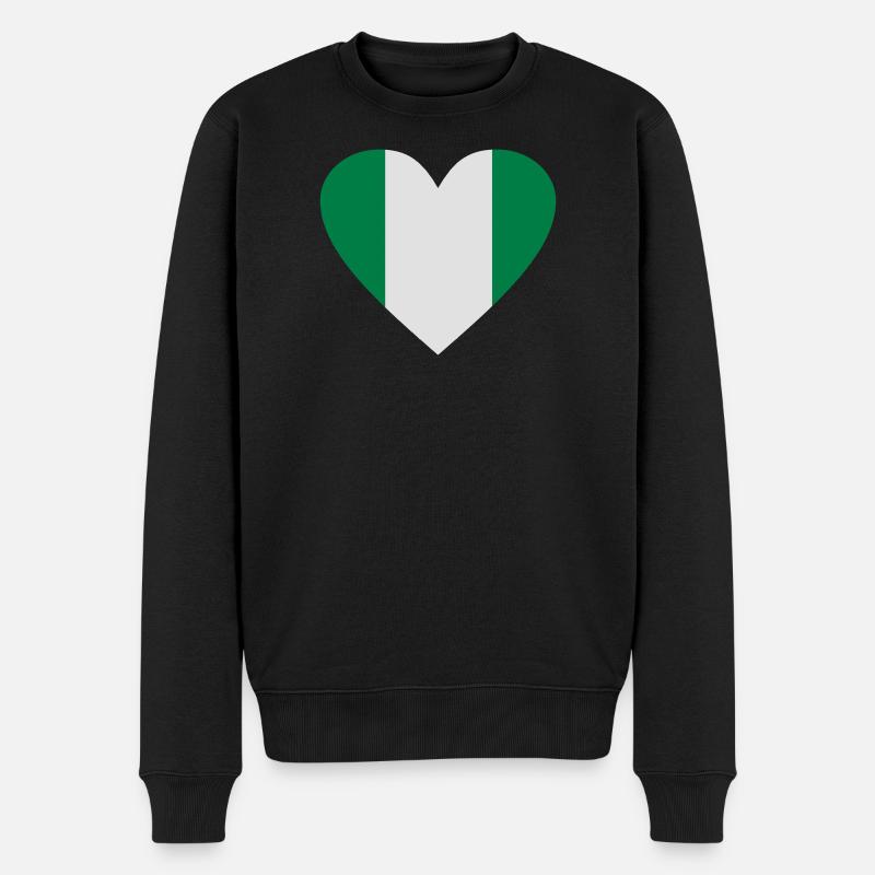 Nigeria - Männer Premium Bio Pullover - Schwarz