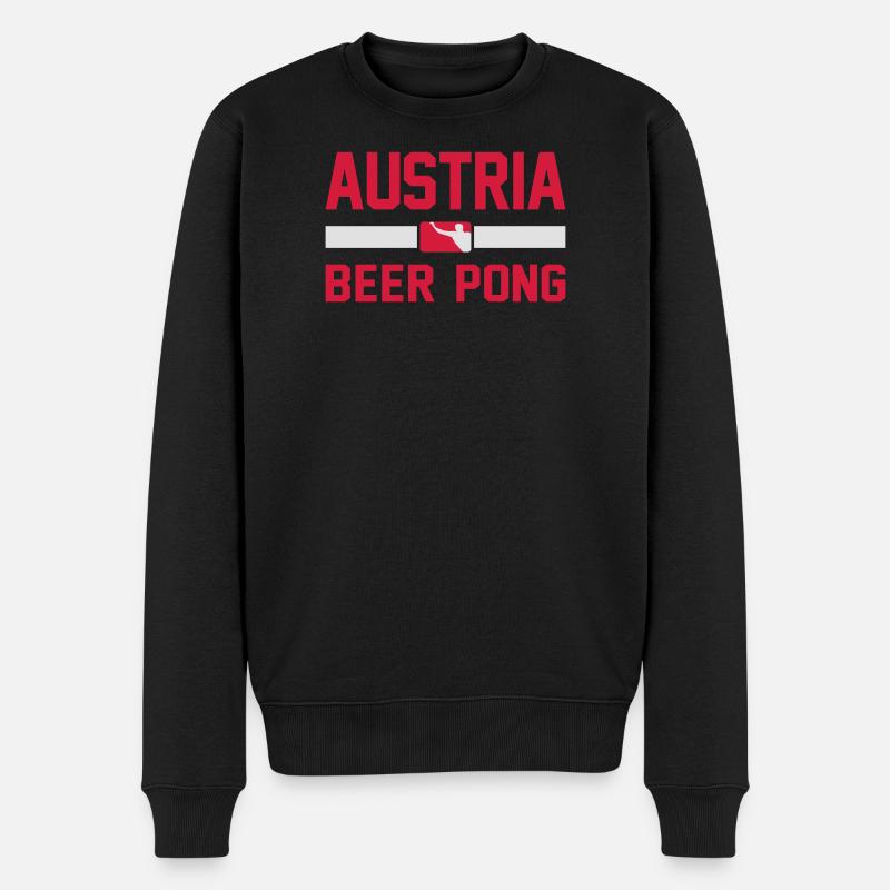 Austria Beer Pong - Männer Premium Bio Pullover - Schwarz
