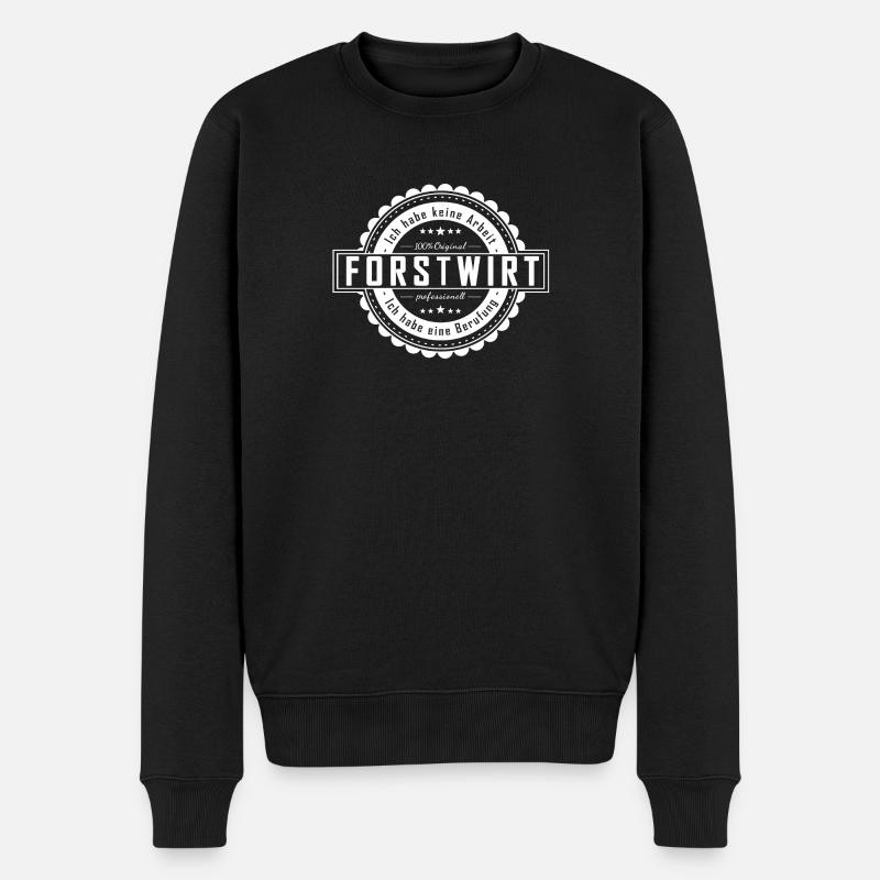 FORSTWIRT - Männer Premium Bio Pullover - Schwarz