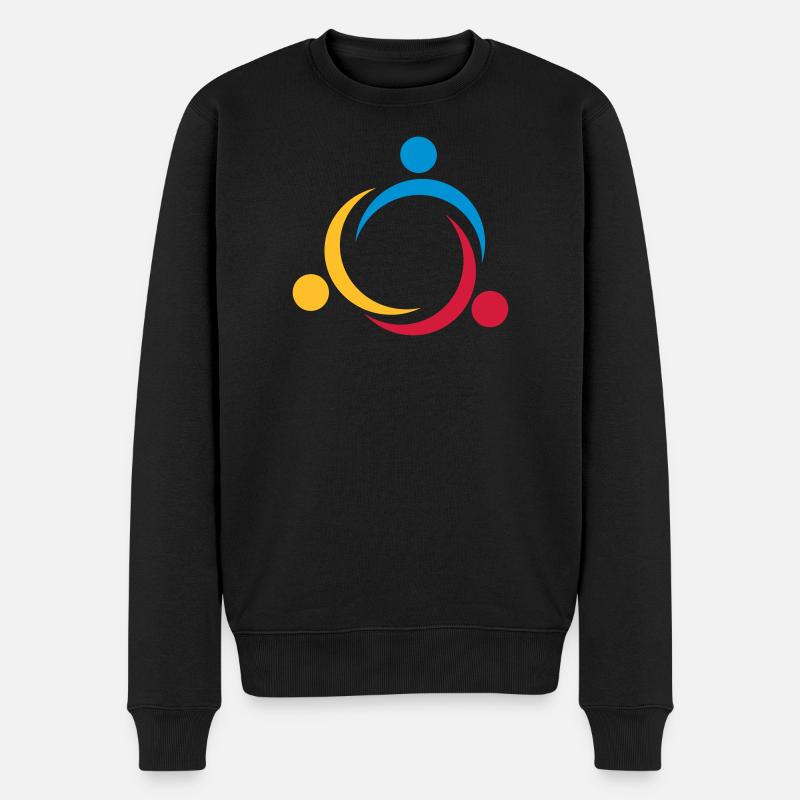 6061912 120363571 diversity2 - Männer Premium Bio Pullover - Schwarz